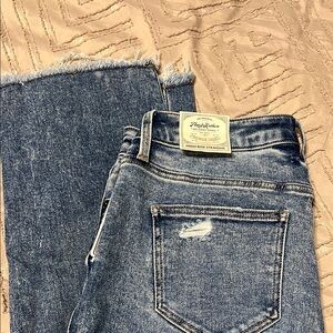 High Rise Straight Blue Jeans